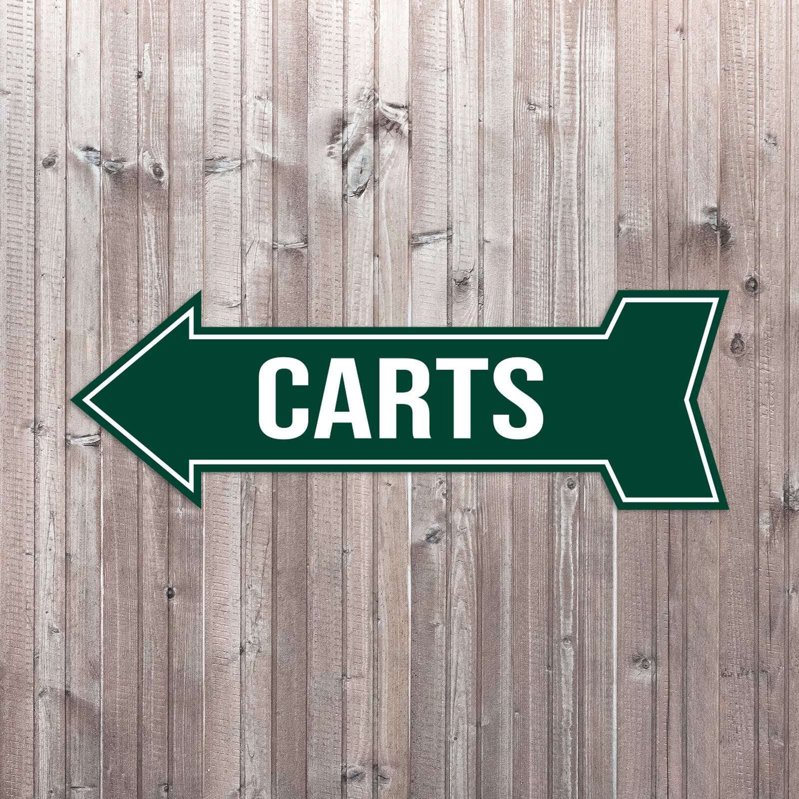 Arrow Shape Carts 12x4" Wall or Door Sign | Golf Signage