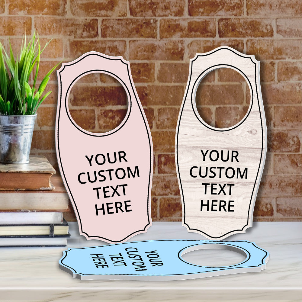 Custom Full Color With Your Logo Door Hangers (4 x 8") | Personalized Door Handle Signs for Homes and Businesses | Create Your Own Message