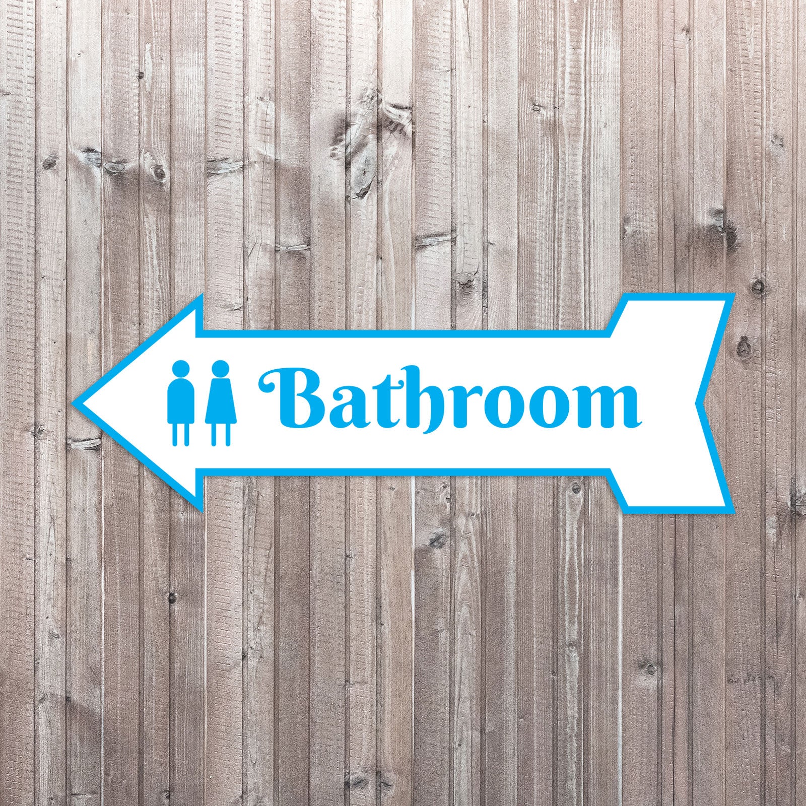 Arrow Shape Bathroom 12x4" Wall or Door Sign | Restrooms Signage