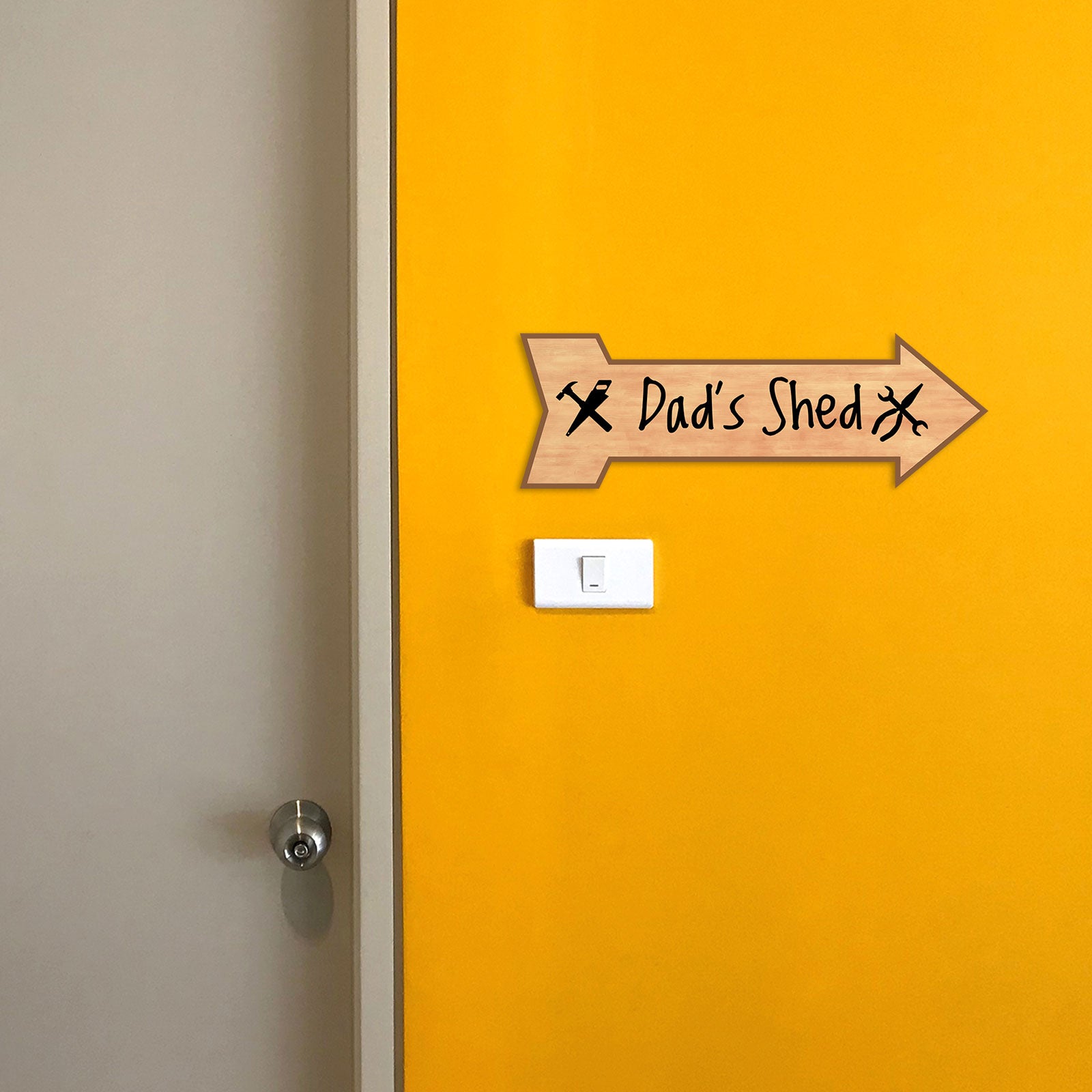 Arrow Shape Dad's Shed 12x4" Wall or Door Sign | Funny Home Décor