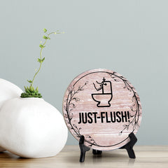 Signs ByLITA Circle Just flush! Table Sign (5x5)