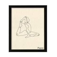 Pigeon, FRAMED Print Yoga Wall Art