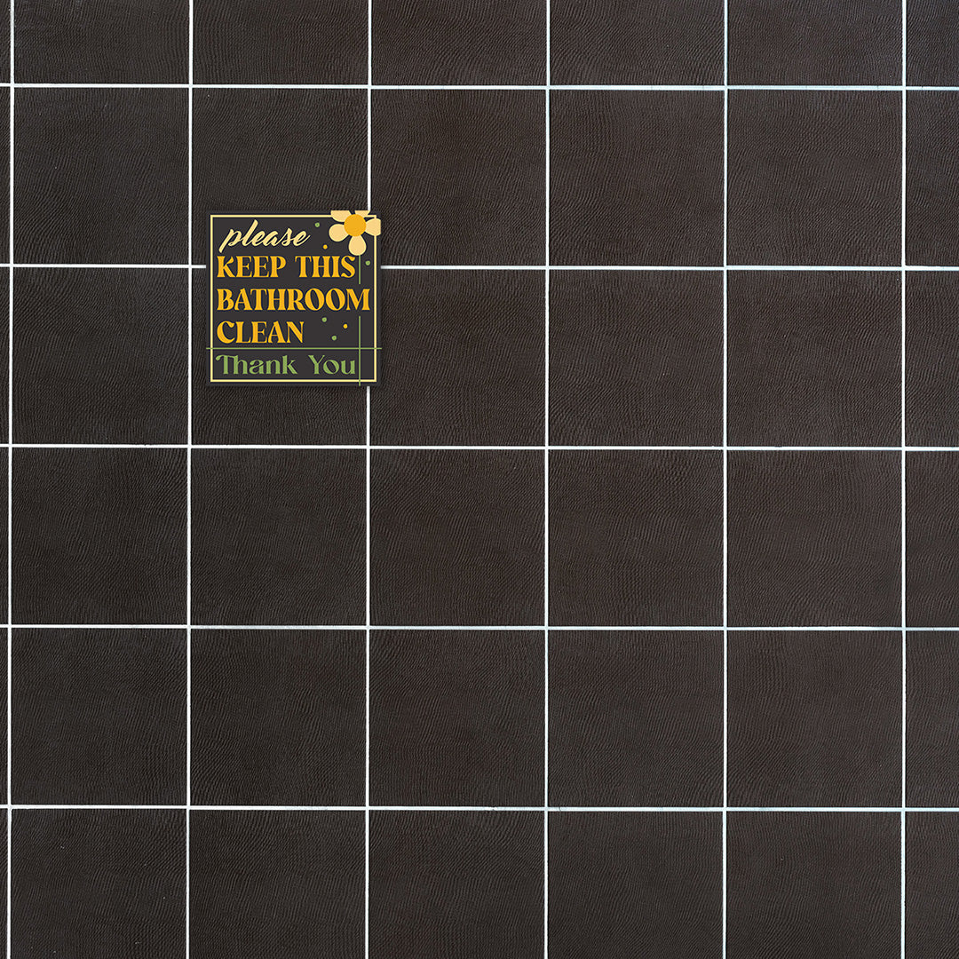 Square Plus Please Keep This Bathroom Clean Thank You Wall or Door Sign | Public Restrooms Signage