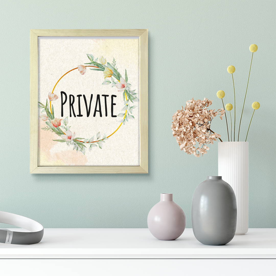 Private, Floral UNFRAMED Print Kitchen Hospitality Wall Art