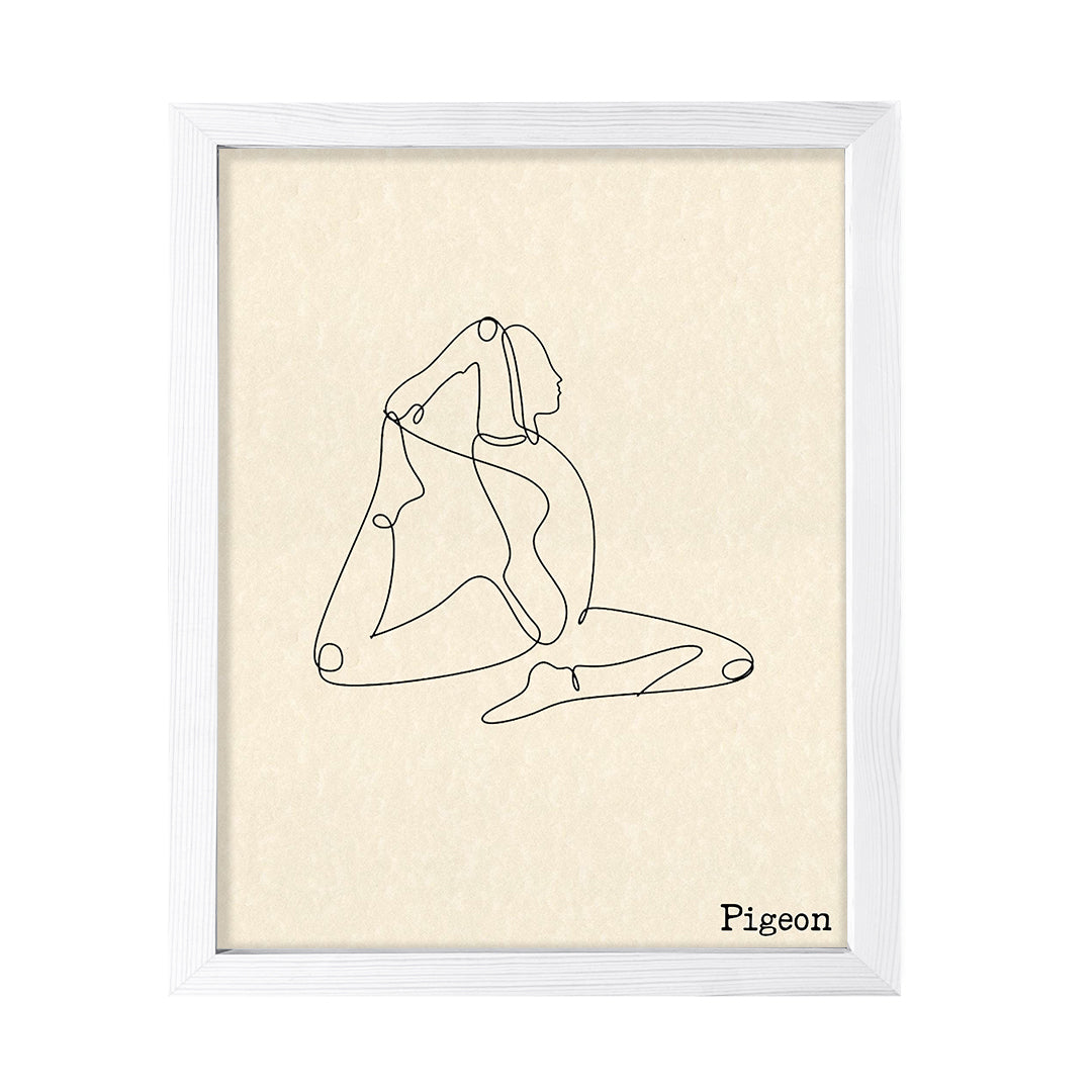Pigeon, FRAMED Print Yoga Wall Art