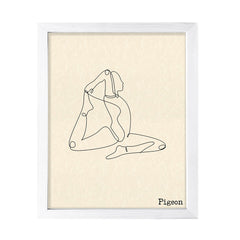 Pigeon, FRAMED Print Yoga Wall Art