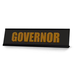 Signs ByLITA Governor, Black Frame, Desk Sign (2x8")
