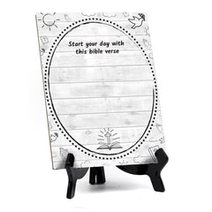 Start your day with this bible verse Wipe Dry Table Sign (6x8") Office And Home Reminders | Personal Schedule | No Pen Included