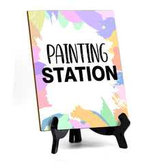 Signs ByLITA Painting Station 2, Table Sign with Acrylic Stand (6x8“)