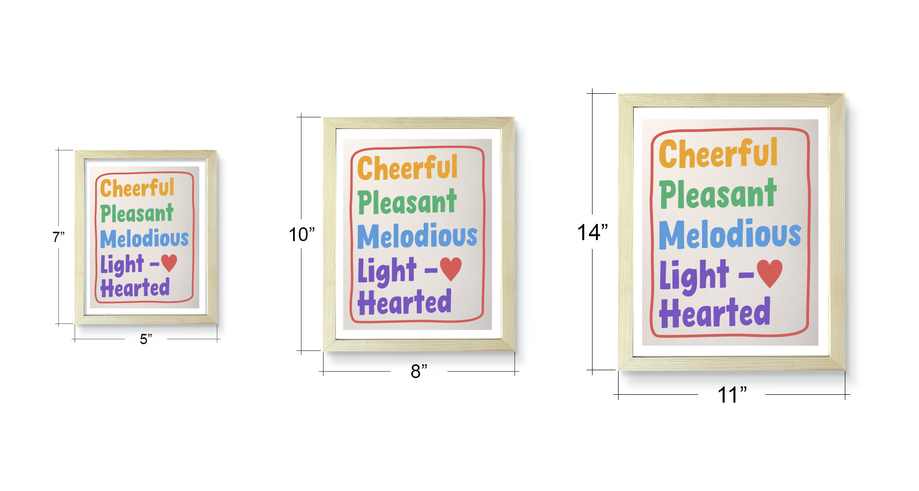 Designs ByLITA Cheerful Pleasant Melodious Light-Hearted, Wall Print Art | Funky Home Decor