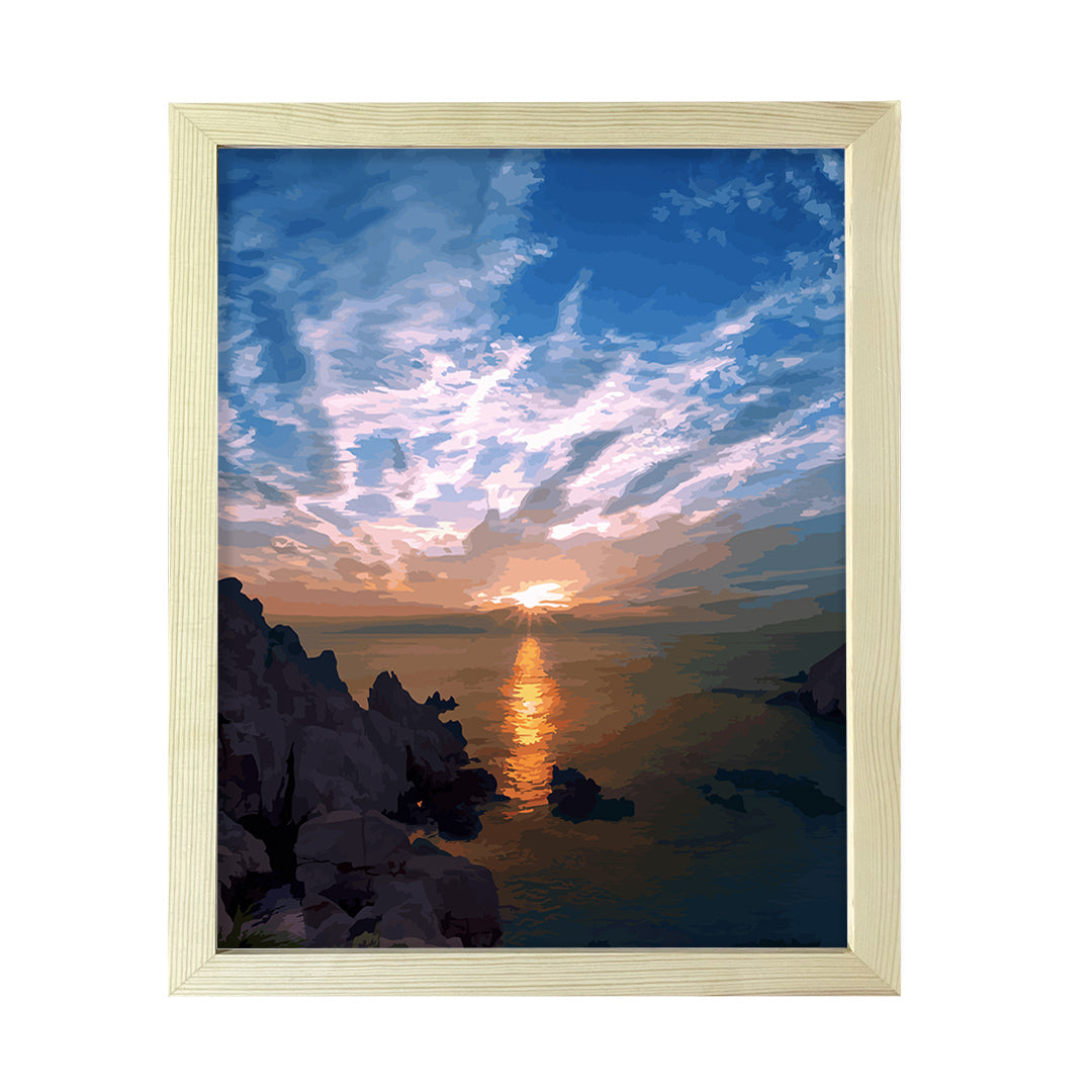 Designs ByLITA Clifftop Sunset Bliss, Wall Print Art | Old Masterpieces | Stylish Modern Decoration For The Home and Office