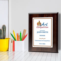 Art Competition Customizable Award Plaque | Easel Mount Option | Achievement and Recognition Personalizable Plaques