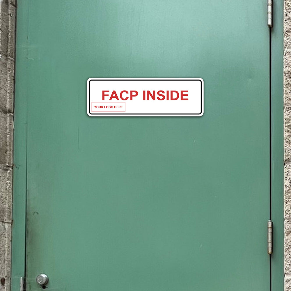 Signs ByLITA Standard Plus | FACP Inside Wall or Door Sign | Customizable with Your Company Logo | Durable & Easy to Install