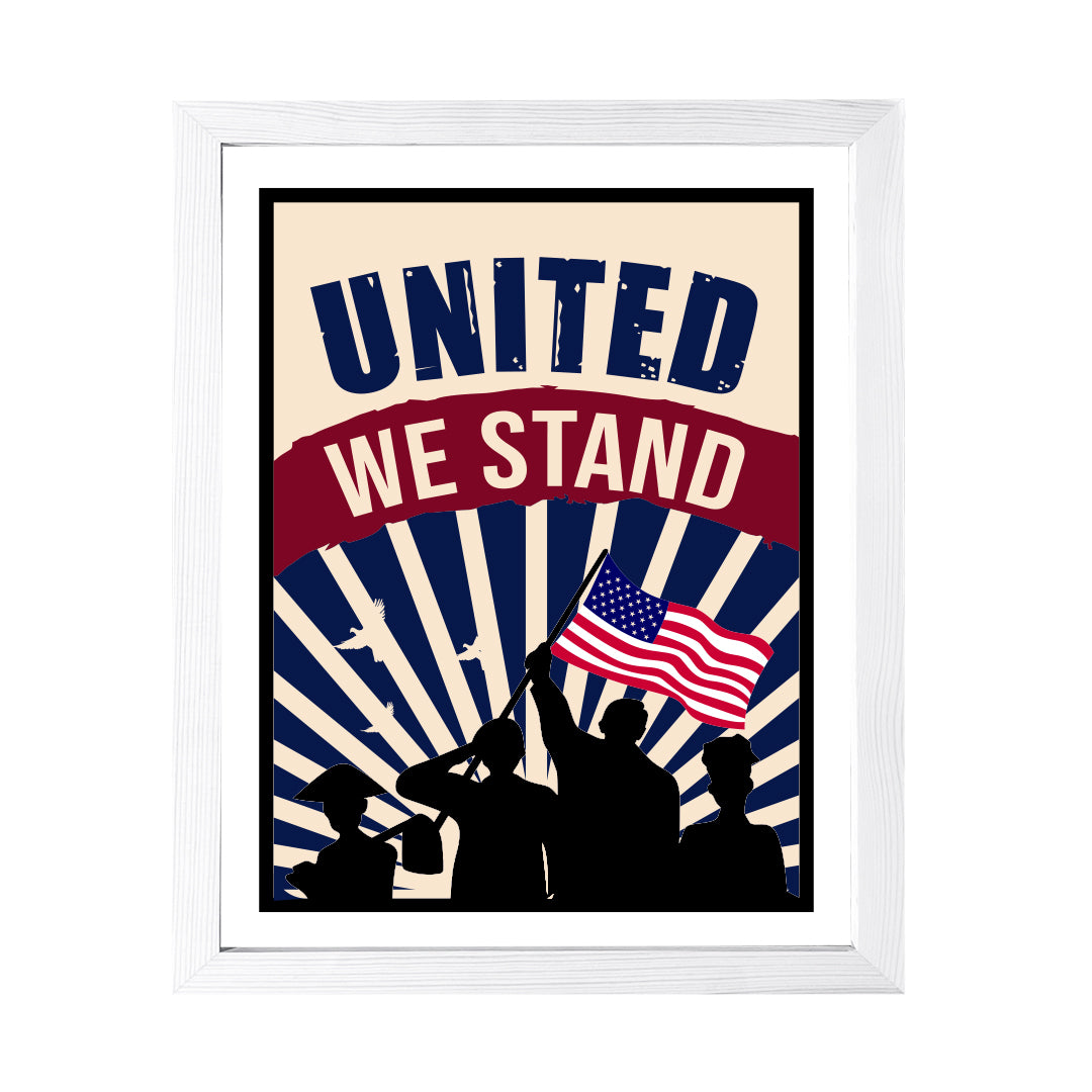 Designs ByLITA United We Stand, Wall Print Art | USA Patriotic Decoration (Unframed or Framed)