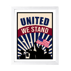 Designs ByLITA United We Stand, Wall Print Art | USA Patriotic Decoration (Unframed or Framed)