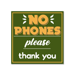 Square Plus No Phones Please Thank You Wall or Door Sign | Public Spaces Signage