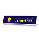 Signs ByLITA Your Creative Potential Is Limitless, Silver Frame Desk Sign (2x8")