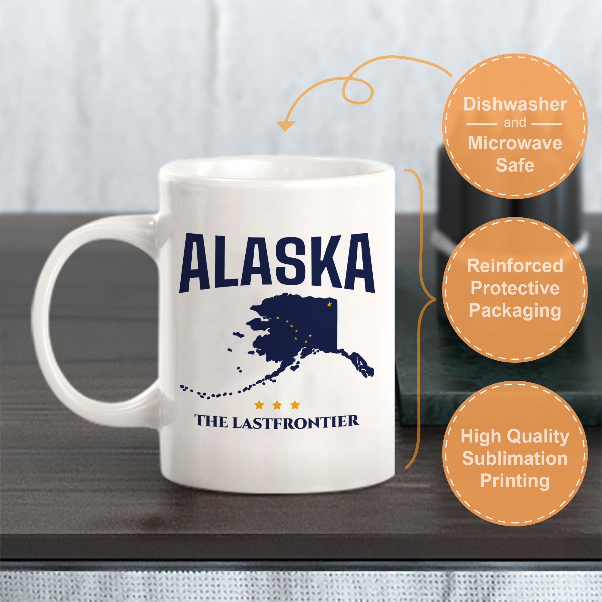 Designs ByLITA Alaska: The Last Frontier 11oz Plastic or Ceramic Coffee Mug | State Pride Collection