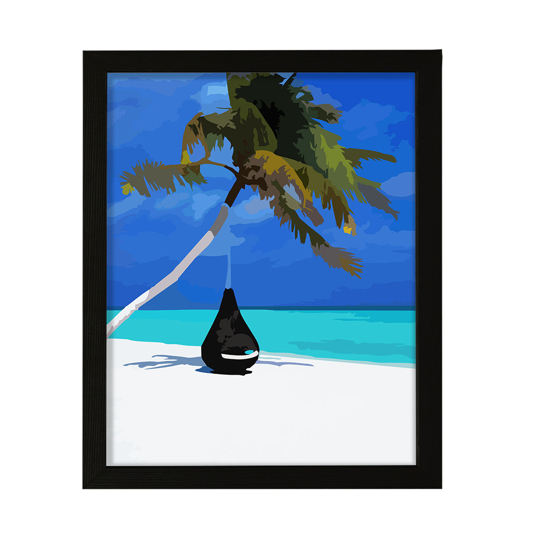 Exotic Ocean Retreat, Framed Print Sign Easy Installation | Holidays By The Sea | Stylish Modern Decoration For The Home and Office