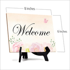 Welcome Table Sign with Easel Stand, 6" x 8"