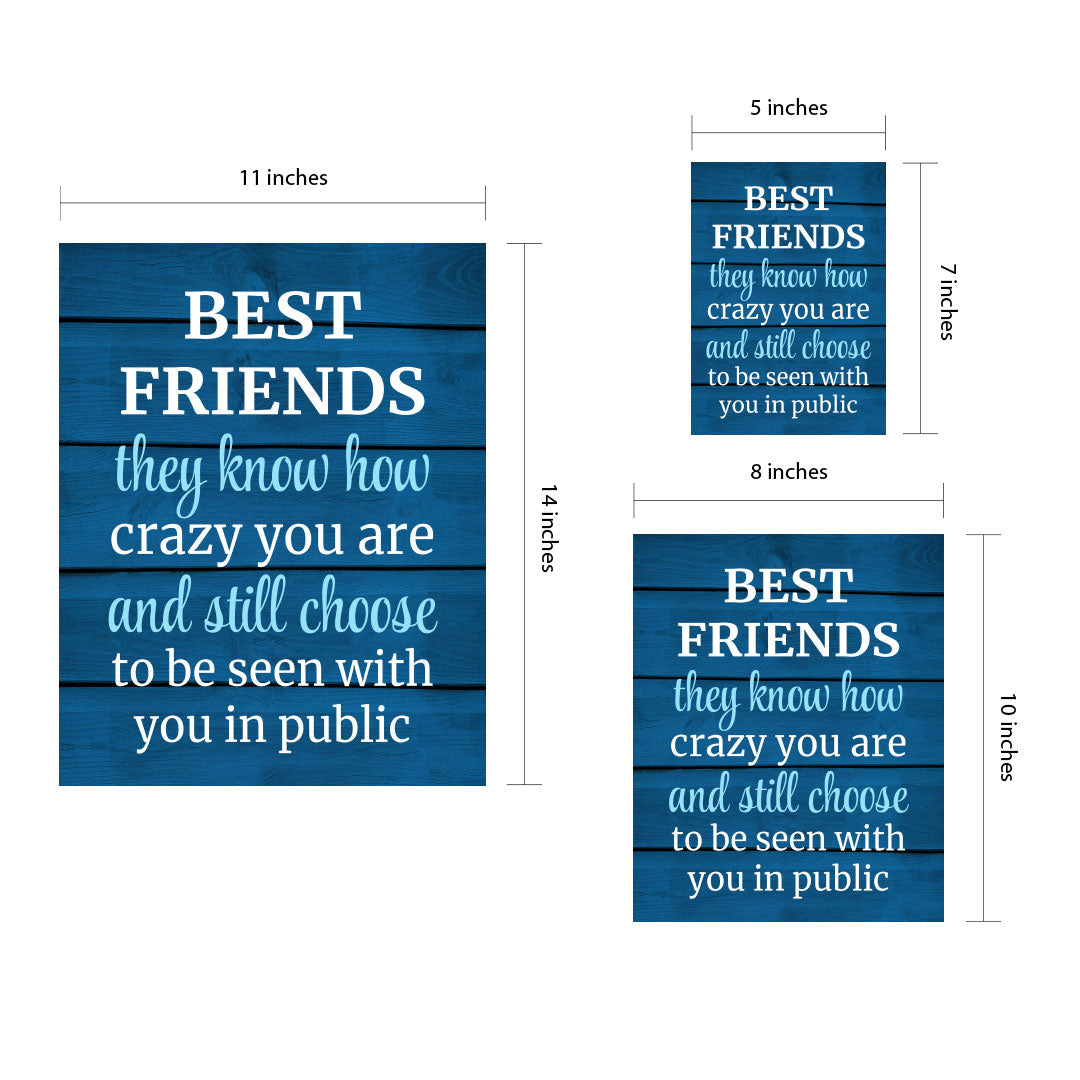 Designs ByLITA Best Friends They Know How Crazy You Are And Still Choose To Be Seen With You In Public, Wall Print (Framed) | Home Decor