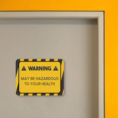 Classic Framed Plus Warning May Be Hazardous To Your Health Door or Wall Sign | Funny Home Decor