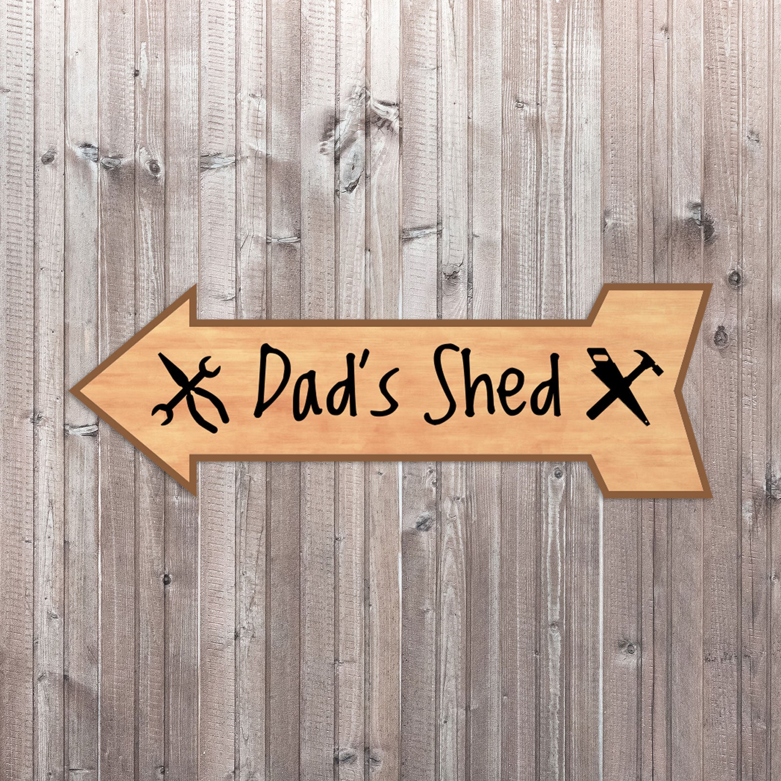 Arrow Shape Dad's Shed 12x4" Wall or Door Sign | Funny Home Décor