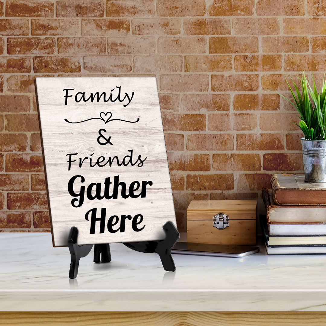 Home & Family Themed Decoration Table Sign with Acrylic Stand (6x8“) | Home & Family Decor