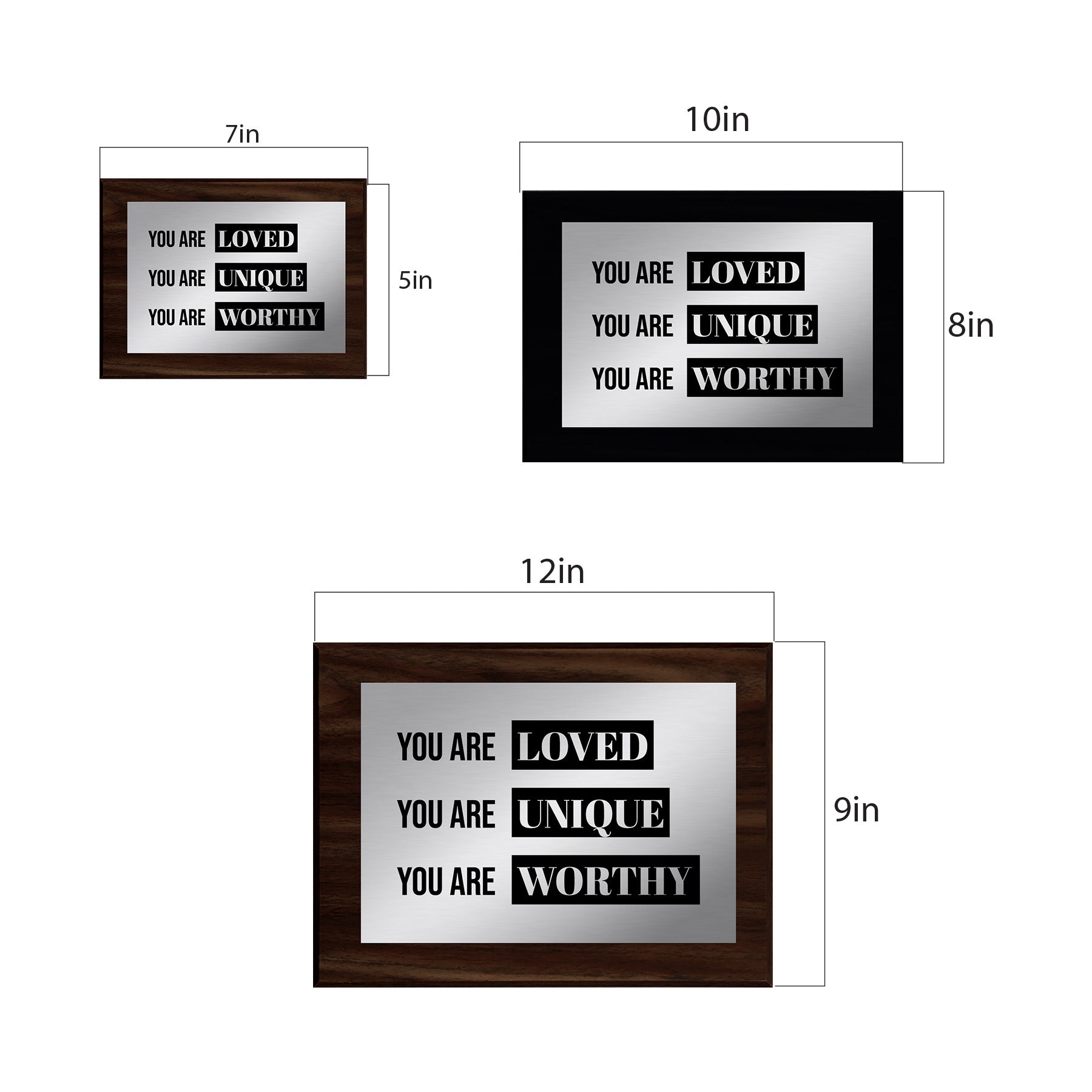 You Are Loved You Are Unique You Are Worthy Decorative Wall Plaque | Easel Mount Option | Inspirational Affirmation Wall Art