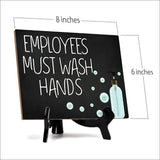 Signs ByLITA Employees Must Wash Hands, Hygiene Sign, 6" x 8"