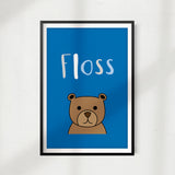 Floss UNFRAMED Print Kids Bathroom Wall Art