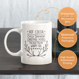 Hot Cocoa Cozy Sweater Christmas Movies Falling Snow Warm Fire Coffee Mug