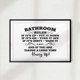 Bathroom Rules UNFRAMED Print Décor Wall Art