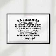 Bathroom Rules UNFRAMED Print Décor Wall Art