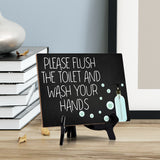 Signs ByLITA Please Flush The Toilet And Wash Your Hands, Hygiene Sign, 6" x 8"