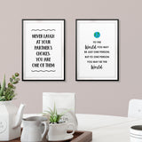 Cute Couples Quotes Wall Art UNFRAMED Print (2 Pack)