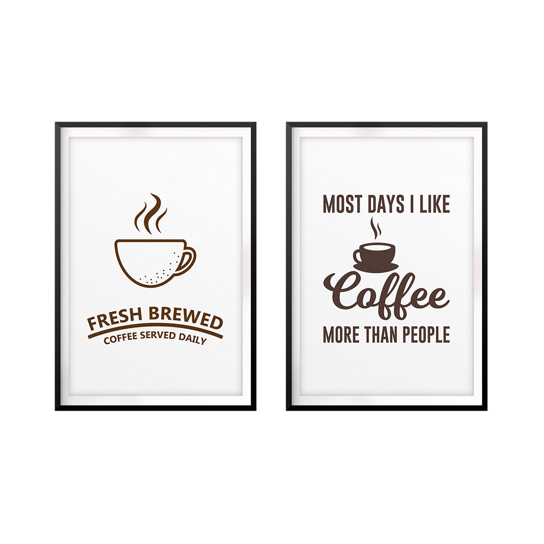 Coffee Drinkers Wall Art UNFRAMED Print (2 Pack)