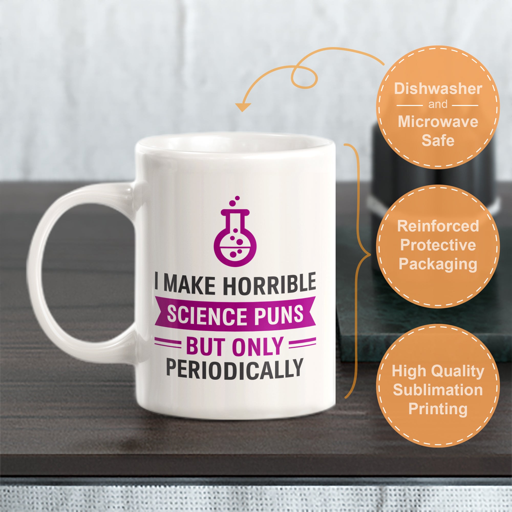 I make horrible science puns, but only periodically Coffee Mug