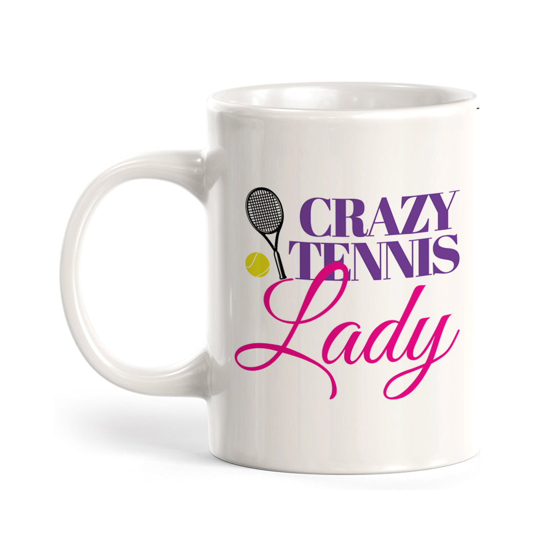 Crazy Tennis Lady, Novelty Coffee Mug Drinkware Gift