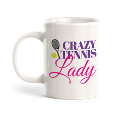 Crazy Tennis Lady, Novelty Coffee Mug Drinkware Gift
