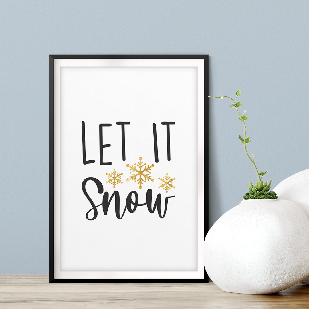 Let It Snow UNFRAMED Print Christmas Decor Wall Art