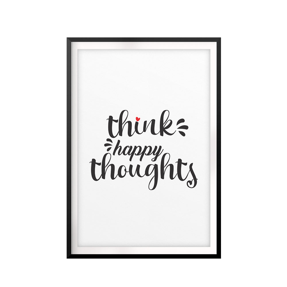Think Happy Thoughts UNFRAMED Print Home Decor Wall Art