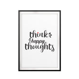 Think Happy Thoughts UNFRAMED Print Home Decor Wall Art
