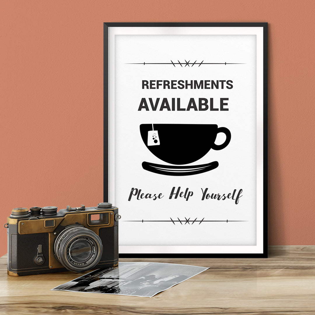 Refreshments Available Please Help Yourself UNFRAMED Print Family Wall Art