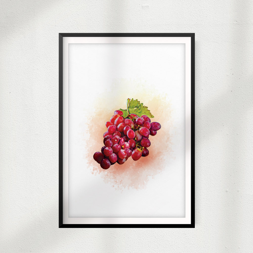 Grapes Watercolor UNFRAMED Print Fruit Wall Art