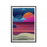 Sunset Beach UNFRAMED Print Scenary Wall Art