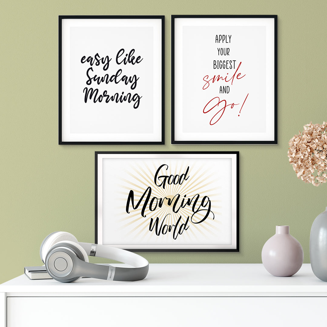 Morning Lovers Wall Art UNFRAMED Print (3 Pack)