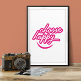 Choose Happy UNFRAMED Print Home Decor Wall Art