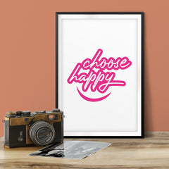 Choose Happy UNFRAMED Print Home Decor Wall Art