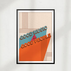 Good Music & Good People UNFRAMED Print Retro Wall Art